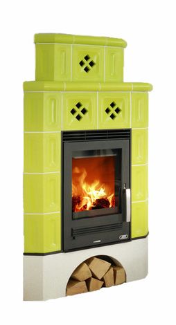 Печь-камин ABX Regina (угловая), зеленая в Бердске